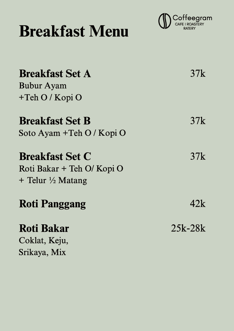 Breakfast Menu